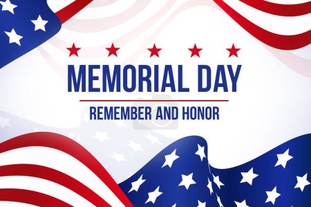 Photo for American flag with the text Memorial day. Memorial Day patriotic image background - Royalty Free Image