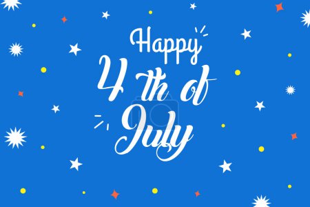 Téléchargez les photos : Joyeuse fête de l'indépendance. Drapeaux américains sur fond bleu. 4 juillet. - en image libre de droit