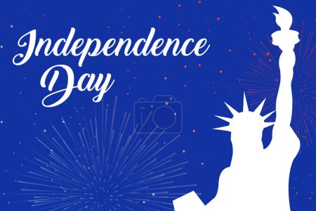 Téléchargez les photos : Joyeuse fête de l'indépendance. Drapeaux américains sur fond bleu. 4 juillet. - en image libre de droit