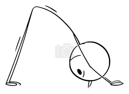 Illustration for Pose of body stretching , vector cartoon stick figure or character illustration. - Royalty Free Image