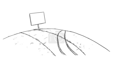 Ilustración de Camino hacia adelante y usted decide sobre su camino, ilustración de dibujos animados Vector. - Imagen libre de derechos