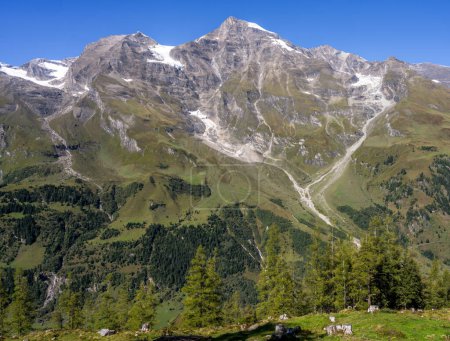 High Tauern mountain range at the Grossglockner high alpine road in Austria