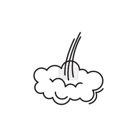 Illustration for Fart cloud vector line icon, smoke poof doodle, comic breath, air, steam puff, dust or flatulence, cartoon smell pop, funny gas outline design. Editable stroke. Aroma illustration - Royalty Free Image