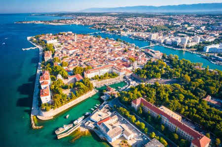 Photo for City of Zadar aerial panoramic view, tourist destination in Dalmatia region of Croatia - Royalty Free Image