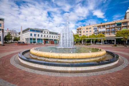 Photo for Podgorica central Republic square fountain view, capital of Montenegro - Royalty Free Image