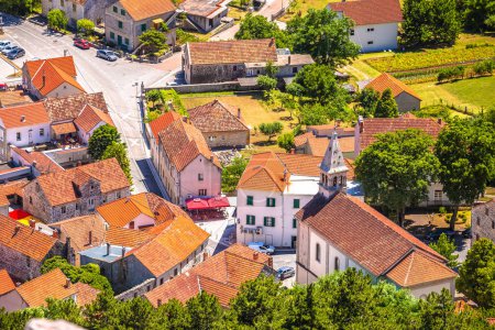 Photo for Town of Vrlika center aerial view, Dalmatian Zagora region of Croatia - Royalty Free Image