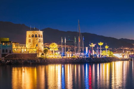 Famous Puerto Banus near Marbella dawn view, Andalusia region of Spain