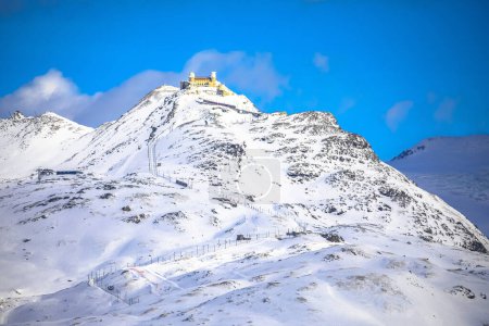 Gorngerat peak in Zermatt ski area view, Valais region in Switzerland Alps