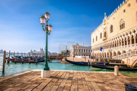 Duke palace waterfront in Venice view, tourist destination of northern Italy