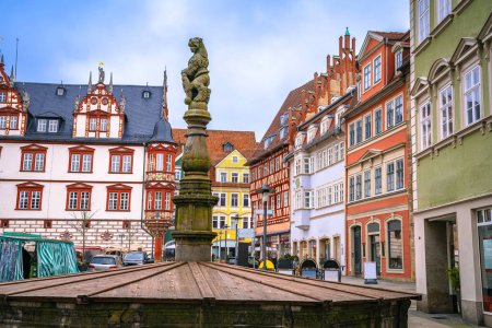 Ciudad histórica de Coburgo plaza principal Marktplatz vista, Alta Franconia región de Baviera, Alemania.