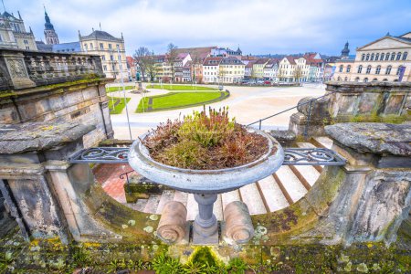 Photo for Historic Schlossplatz sqaure in Coburg architecture view, Upper Franconia region of Bavaria, Germany. - Royalty Free Image
