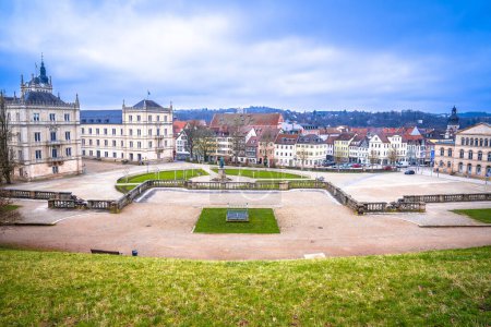 Photo for Historic Schlossplatz sqaure in Coburg architecture view, Upper Franconia region of Bavaria, Germany. - Royalty Free Image