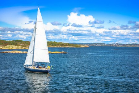 Gothenburg archipelago islands sailboat sailing view,  Goteborg Municipality, Vastra Gotaland County, Sweden