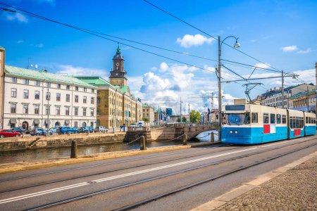 City of Gothenburg architecture and tram view, Vastra Gotaland County of Sweden