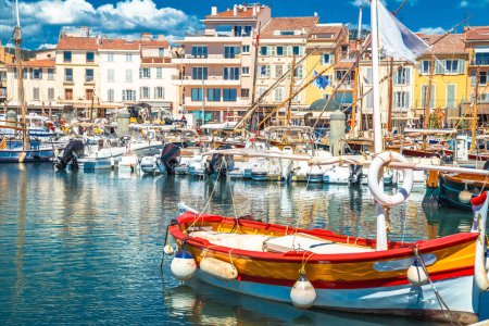 Town of Sanary sur Mer colorful waterfront view, south France