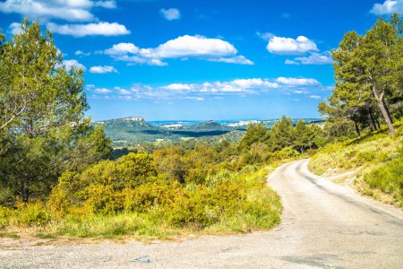 Téléchargez les photos : Les Baux de Provence vue panoramique sur la nature, sud de la France - en image libre de droit
