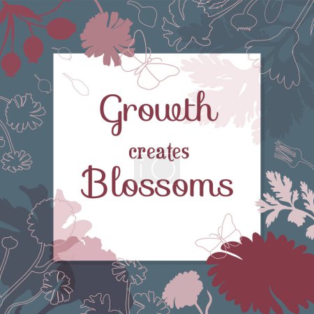 Illustration for Vector banner with a white paper sheet on a color background and marigold, feverfew, dog rose, and calendula parts in color and with shadow overlay effect. Vector Illustration for Banners, Posters. - Royalty Free Image