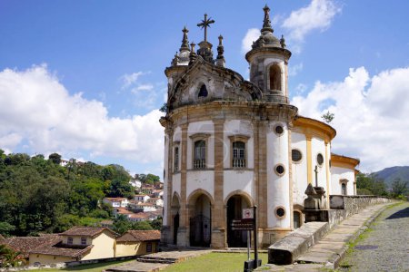 Iglesia de Nuestra Señora del Rosario de Hombres Negros en Ouro Preto destino turístico, Patrimonio de la Humanidad por la UNESCO en el estado de Minas Gerais, Brasil
