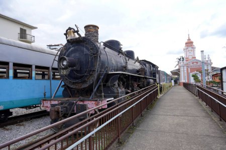 Photo for MARIANA, BRAZIL - APRIL 11, 2024: Mariana Railway Museum with the train Maria Fumaca, Mariana, Minas Gerais, Brazil - Royalty Free Image