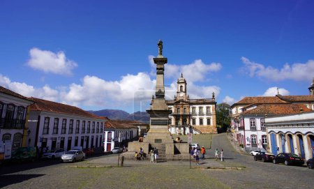 Photo for OURO PRETO, BRAZIL - APRIL 11, 2024: Tiradentes Square in Ouro Preto, UNESCO world heritage site in Minas Gerais, Brazil - Royalty Free Image