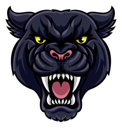Illustration for An angry looking black panther mascot animal character - Royalty Free Image