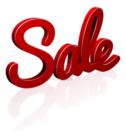 Illustration for A red sign of the word sale in 3d - Royalty Free Image