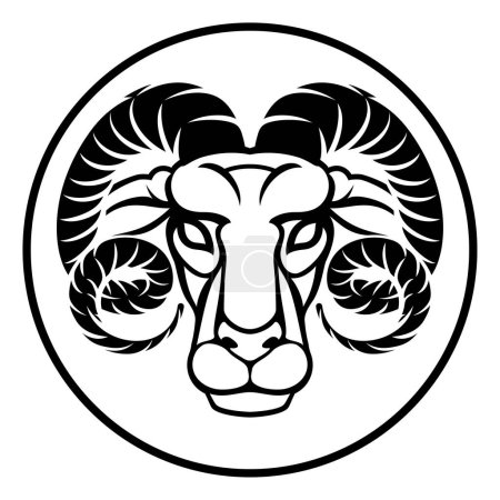Ilustración de Un horóscopo de carnero Aries astrología símbolo de signo del zodiaco - Imagen libre de derechos