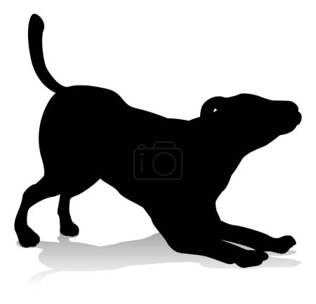 Téléchargez les illustrations : Une silhouette animale d'un chien de compagnie - en licence libre de droit