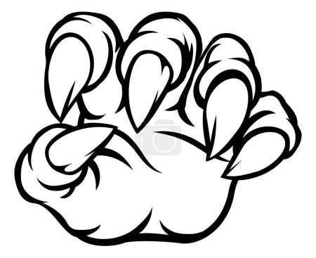 Illustration for A Scary monster or animal claw hand with talons - Royalty Free Image