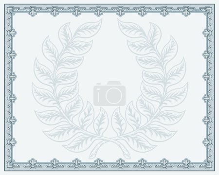 A winners or qualification certificate background template with a laurel wreath motif