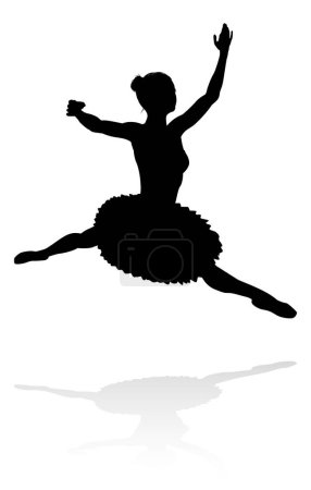 Illustration for A high quality detailed silhouette of a ballet dancer dancing in a pose or position - Royalty Free Image