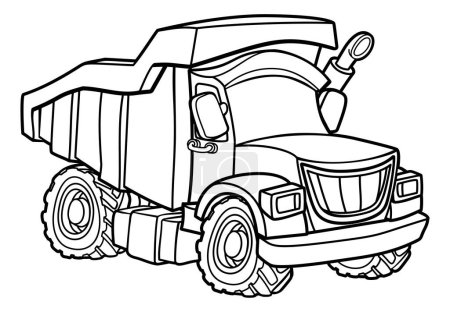 Illustration for Dump tipper truck lorry construction vehicle cartoon - Royalty Free Image