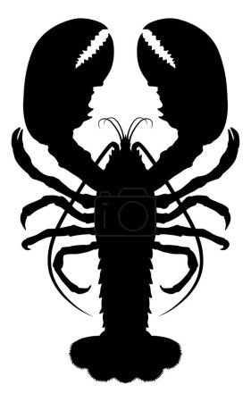 Téléchargez les illustrations : Illustration d'un homard en silhouette - en licence libre de droit