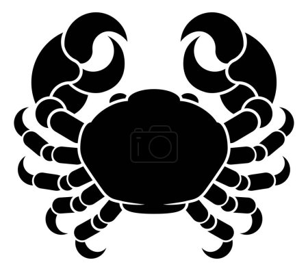 Illustration for Zodiac signs circular Cancer crab horoscope astrology symbol - Royalty Free Image
