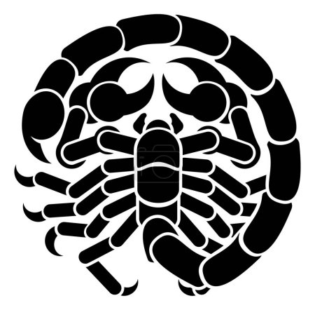 Illustration for A Scorpio scorpion horoscope astrology zodiac sign symbol - Royalty Free Image