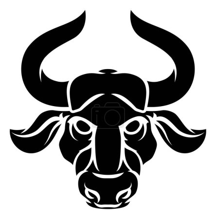 Illustration for Circle Taurus bull horoscope astrology zodiac sign icon - Royalty Free Image