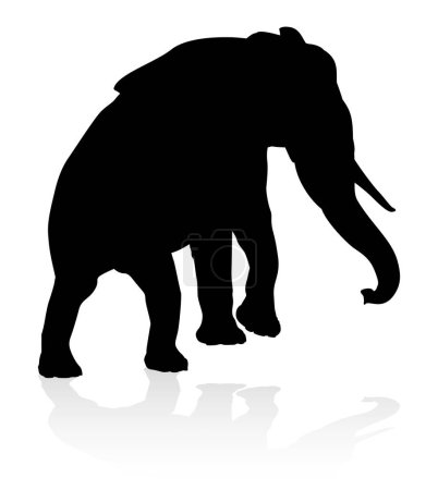 Illustration for An elephant safari animal silhouette - Royalty Free Image