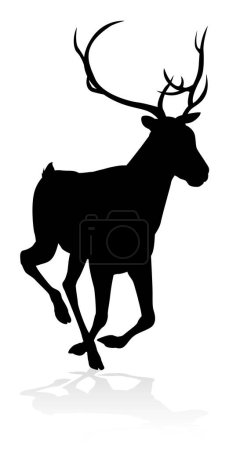 Illustration for High quality animal silhouette of a deer - Royalty Free Image