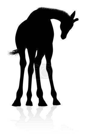 Illustration for A high quality giraffe animal silhouette graphic - Royalty Free Image