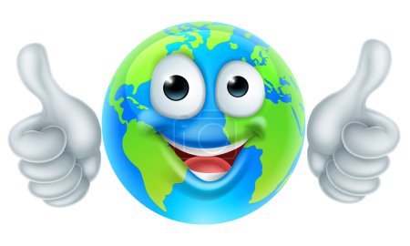 Illustration for A world earth day thumbs up mascot globe cartoon character - Royalty Free Image