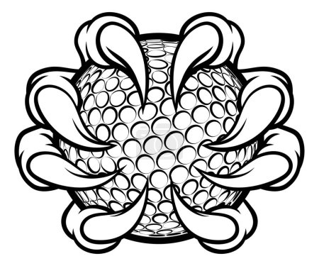 Illustration for A monster or animal claw holding a golf ball - Royalty Free Image