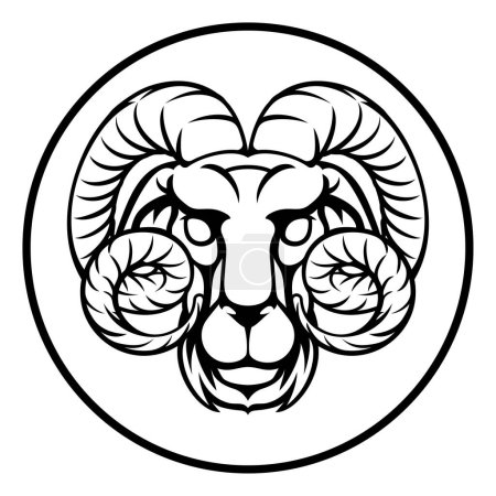 Illustration for Aries ram horoscope astrology zodiac sign symbol - Royalty Free Image