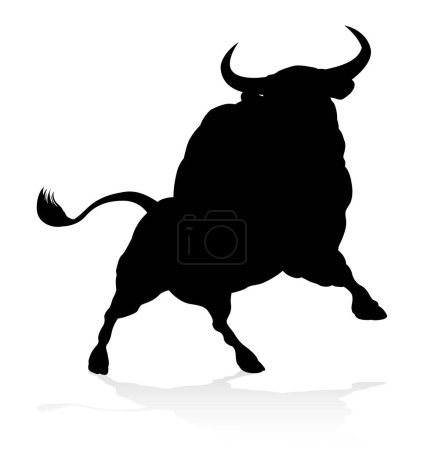 Illustration for A high quality detailed bull male cow cattle animal silhouette - Royalty Free Image