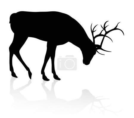 Ilustración de Silueta animal de alta calidad de un ciervo - Imagen libre de derechos
