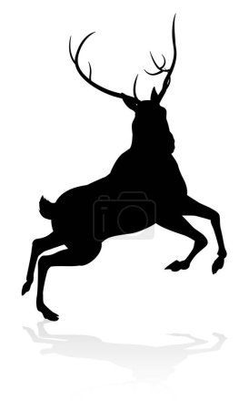 Illustration for High quality animal silhouette of a deer - Royalty Free Image