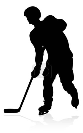Illustration for A silhouette ice hockey player sports illustration - Royalty Free Image
