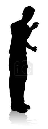 Illustration for Silhouette young college student or teenager hanging out - Royalty Free Image