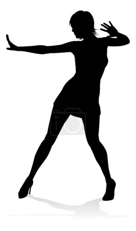 Ilustración de Una bailarina bailando en silueta - Imagen libre de derechos