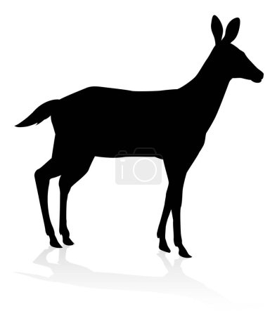 Téléchargez les illustrations : Silhouette animale de haute qualité d'un cerf - en licence libre de droit