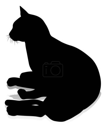 Illustration for A silhouette cat pet animal detailed graphic - Royalty Free Image